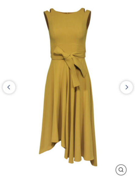 Karen Millen Yellow High Low Midi Dress US2 ($399) - Picture 4 of 11
